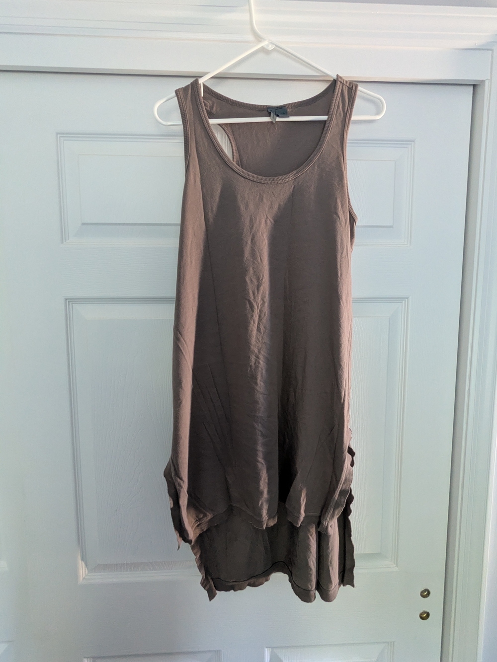 Left Of Center Women’s Sleeveless Flowy Tank Dress in Taupe